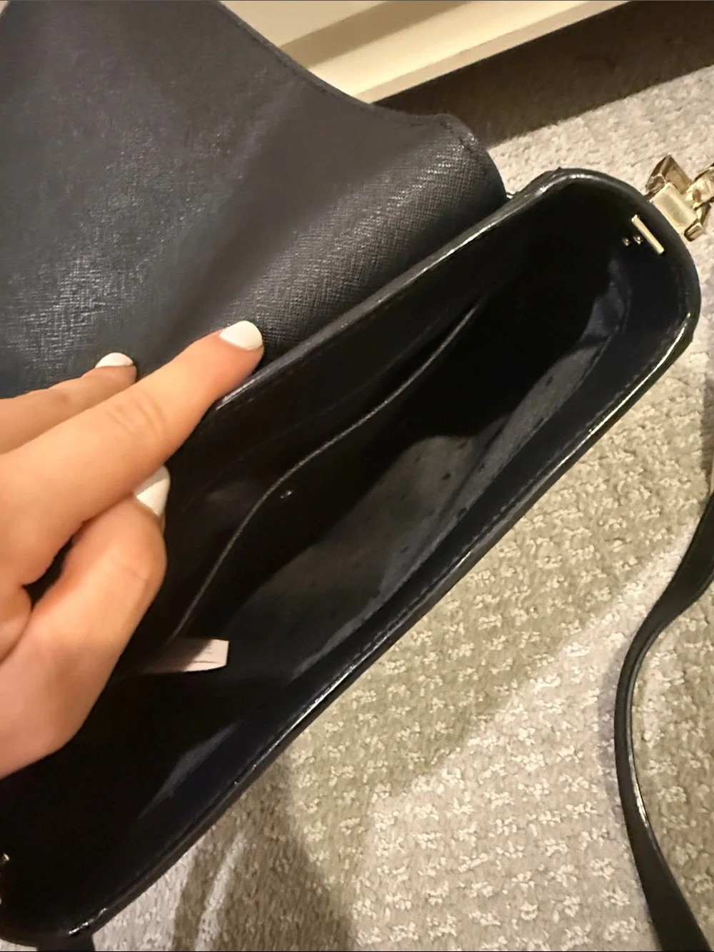 kate spade Black Crossbody Saddle Bag with Gold Hardware
